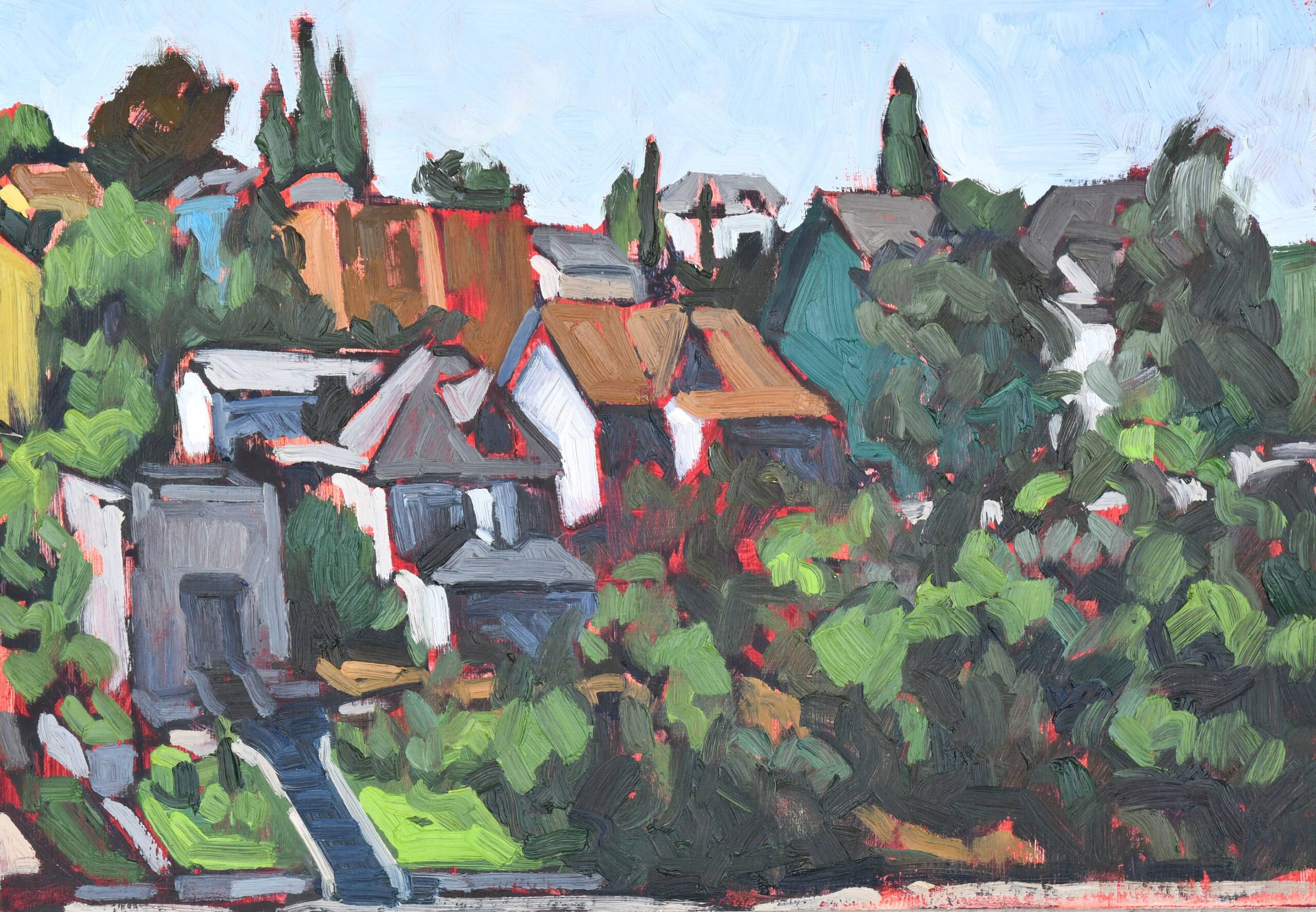 Sarah Arnold - Quintero St and Sunset, 14" x 20" Oil on Panel